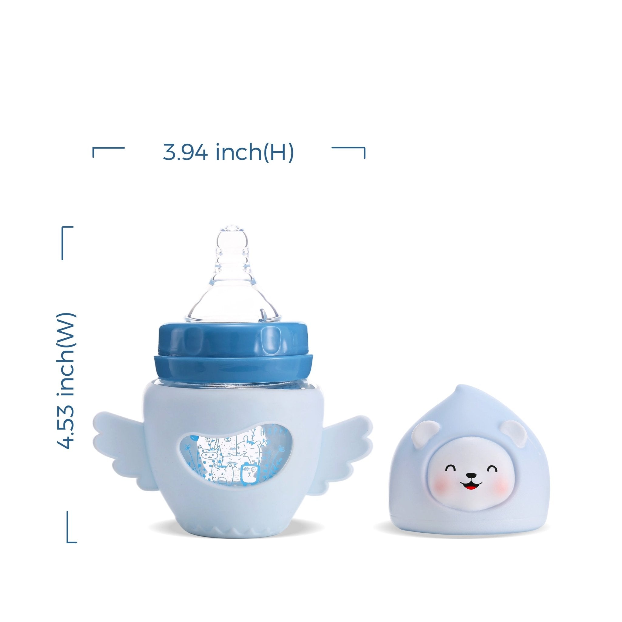 FISH Bear Rocket Glass Bottle - littlefishbaby