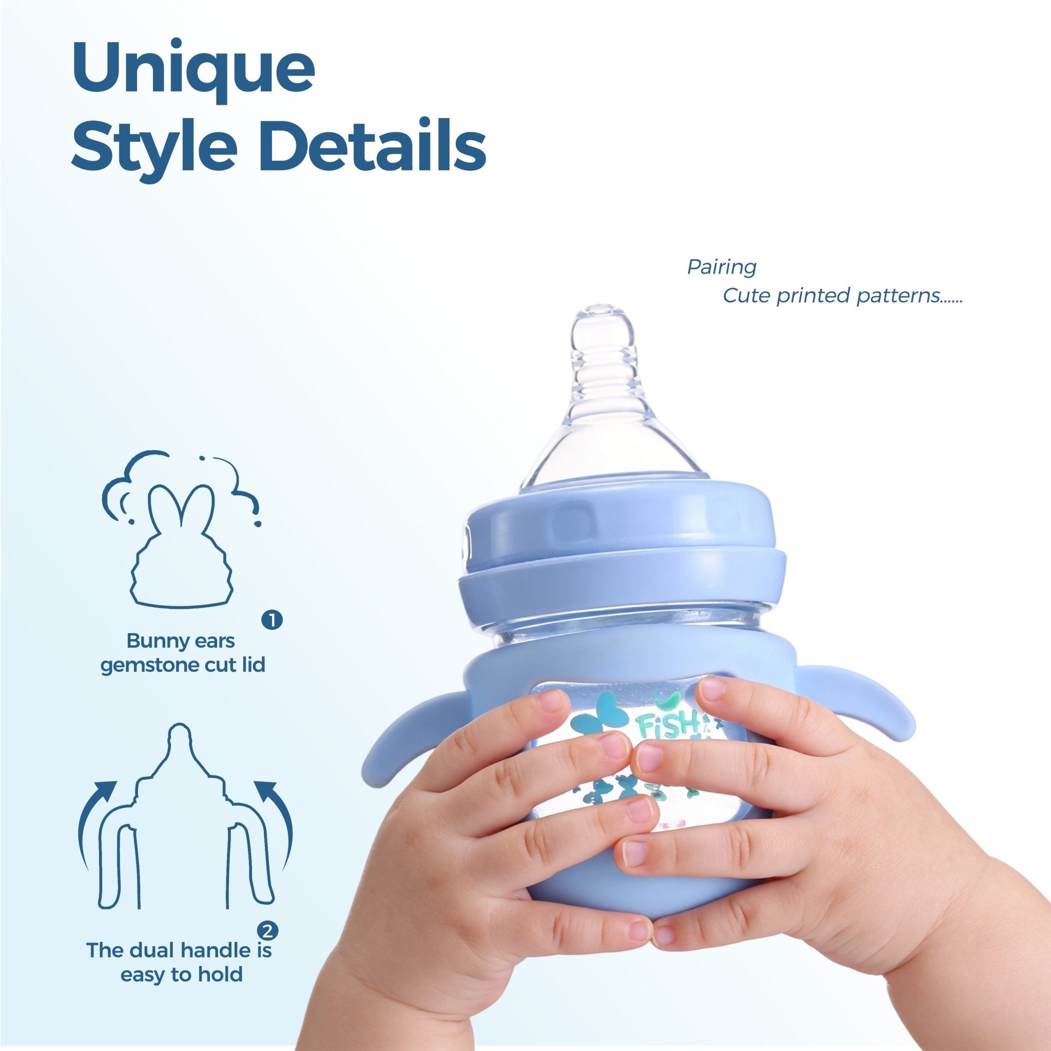 FISH Bunny Gem Glass Bottle - littlefishbaby