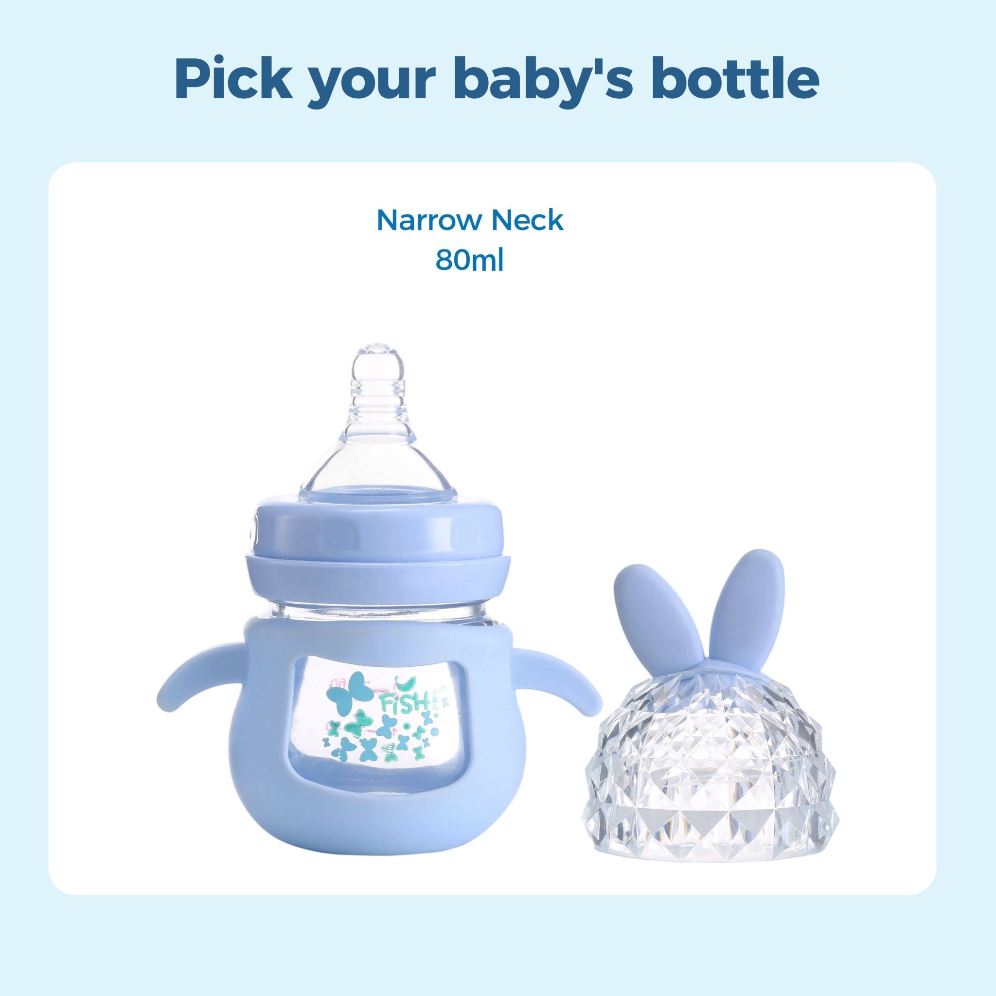 FISH Bunny Gem Glass Bottle - littlefishbaby